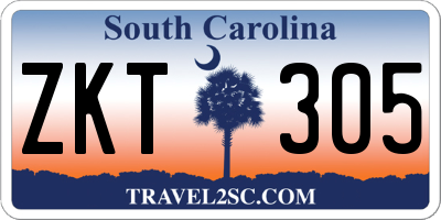 SC license plate ZKT305