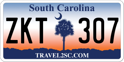 SC license plate ZKT307