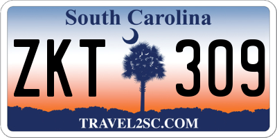 SC license plate ZKT309