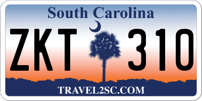 SC license plate ZKT310
