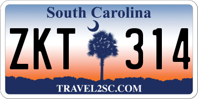 SC license plate ZKT314
