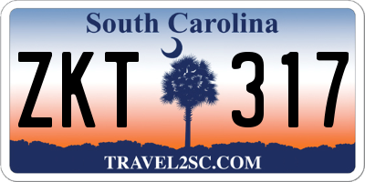 SC license plate ZKT317