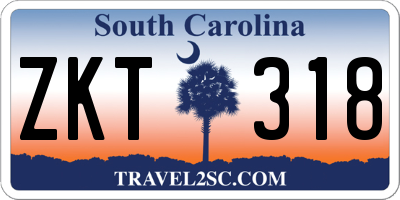 SC license plate ZKT318