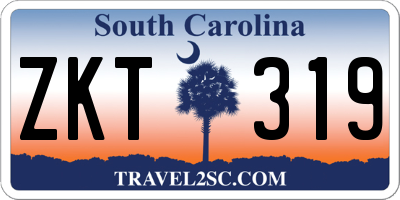 SC license plate ZKT319