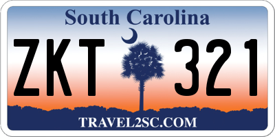 SC license plate ZKT321