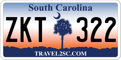 SC license plate ZKT322