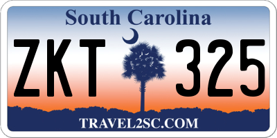 SC license plate ZKT325
