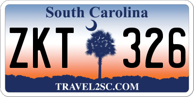 SC license plate ZKT326