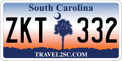SC license plate ZKT332