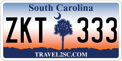 SC license plate ZKT333