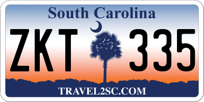 SC license plate ZKT335