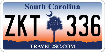 SC license plate ZKT336