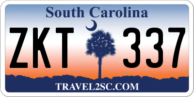 SC license plate ZKT337