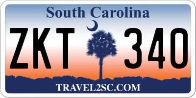 SC license plate ZKT340