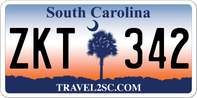 SC license plate ZKT342