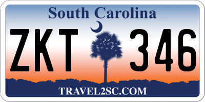 SC license plate ZKT346