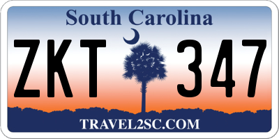 SC license plate ZKT347
