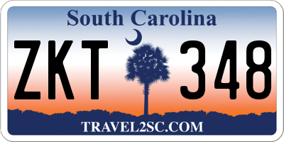SC license plate ZKT348