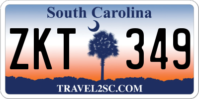 SC license plate ZKT349