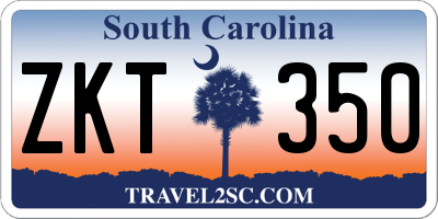 SC license plate ZKT350