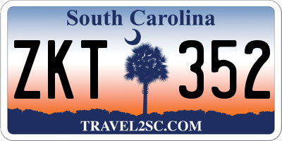 SC license plate ZKT352