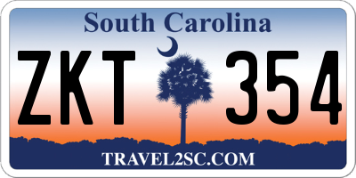 SC license plate ZKT354