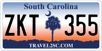 SC license plate ZKT355