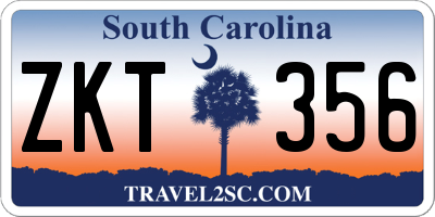 SC license plate ZKT356