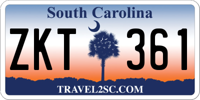 SC license plate ZKT361