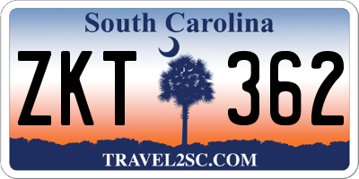 SC license plate ZKT362