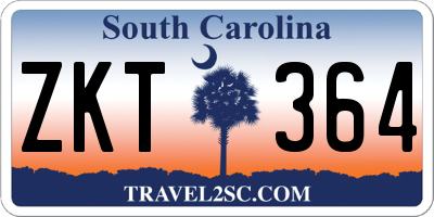 SC license plate ZKT364