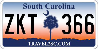 SC license plate ZKT366