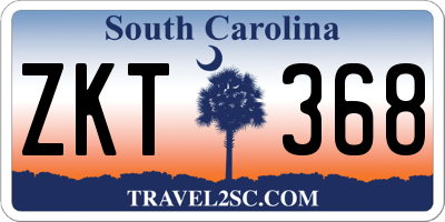 SC license plate ZKT368
