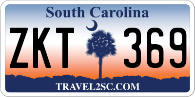 SC license plate ZKT369