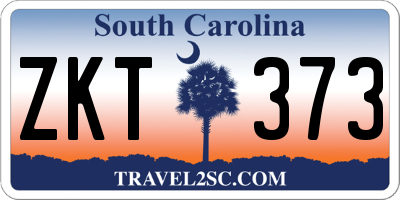 SC license plate ZKT373