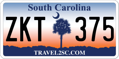 SC license plate ZKT375