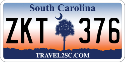 SC license plate ZKT376