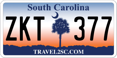 SC license plate ZKT377