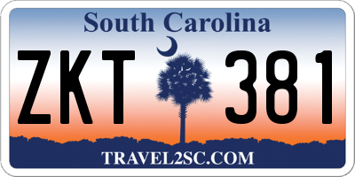 SC license plate ZKT381
