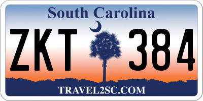 SC license plate ZKT384