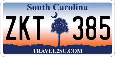 SC license plate ZKT385