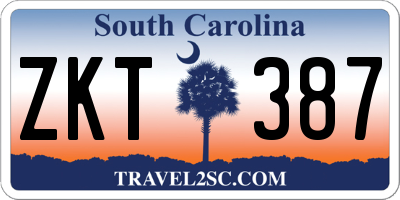 SC license plate ZKT387