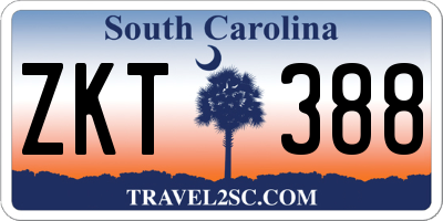 SC license plate ZKT388