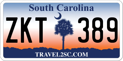 SC license plate ZKT389