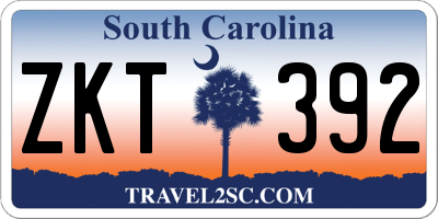 SC license plate ZKT392