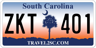 SC license plate ZKT401