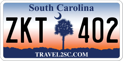 SC license plate ZKT402