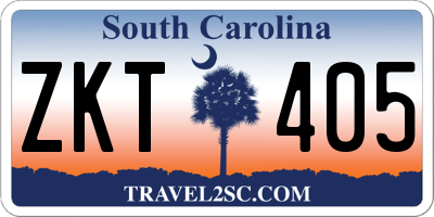 SC license plate ZKT405