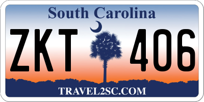 SC license plate ZKT406