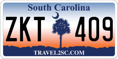 SC license plate ZKT409